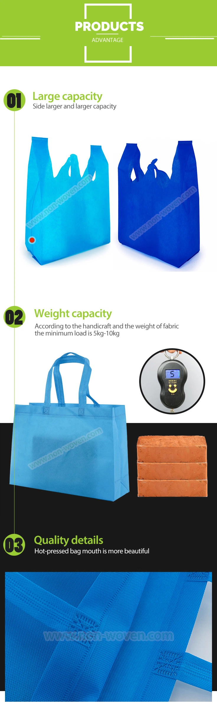 Reusable Shopping Bag, Biodegradable Bags, Non Woven Tote Bag