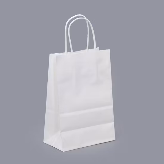 Papiergeschenk/Papiereinkauf/Braun/Weiß/Kaffee/Geschenktüte/Lebensmittelverpackung/Sos/Gestanzt/Drehgriff/Flachgriff/Kraftpapier/Aluminiumfolie mit spitzem Boden/Papiertüte